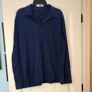 Express Men's Deep Blue Casual Button Down Shirt